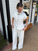 Cream Pants Set