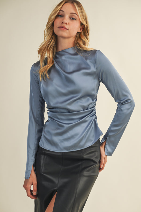High Neck Silk Top