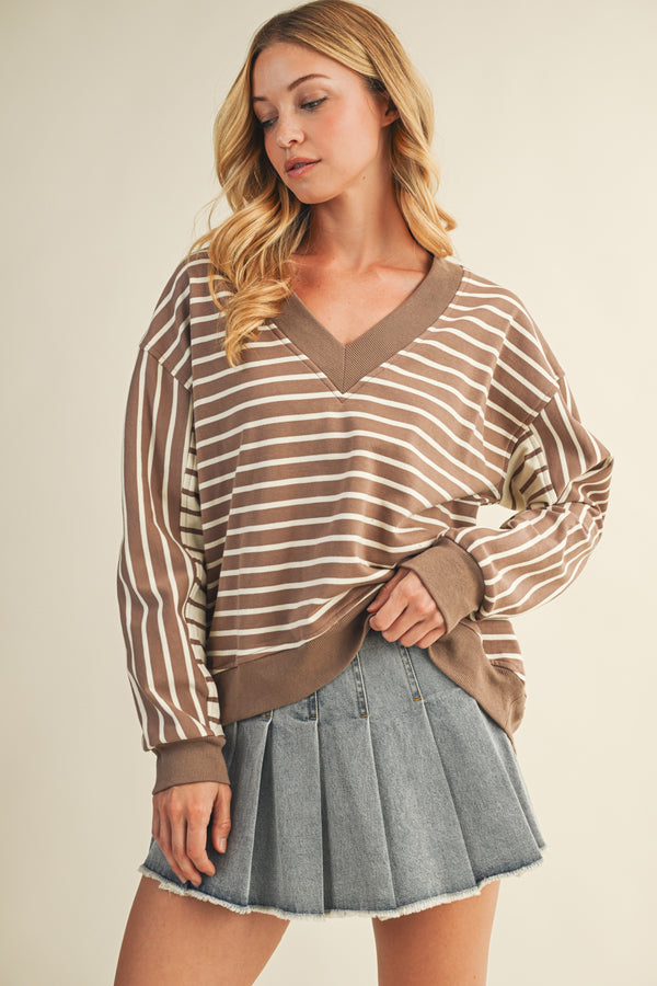 Striped V-Neck Top