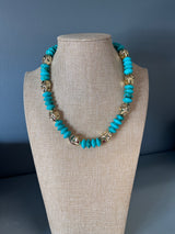 Ginger Faux Turquoise Beaded Necklace