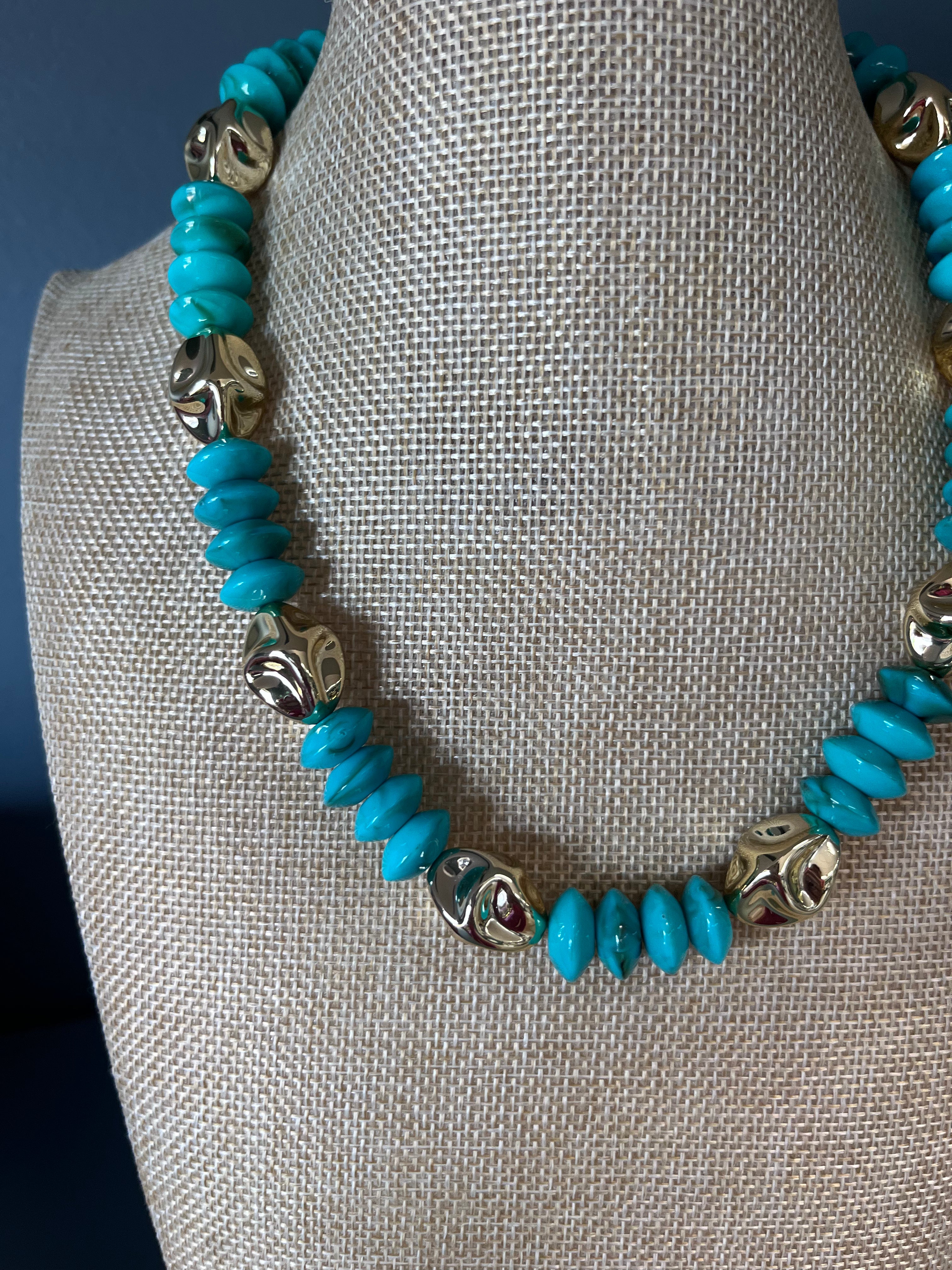 Ginger Faux Turquoise Beaded Necklace