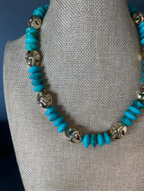 Ginger Faux Turquoise Beaded Necklace