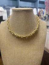 Rachel Rhinestone Link Chain Necklace