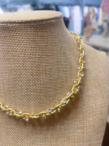 Rachel Rhinestone Link Chain Necklace