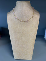 Pink Dainty Flower Necklace