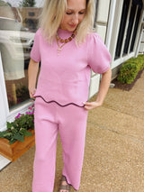 Pink Crop Sweater Pants