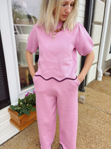 Pink Crop Sweater Pants