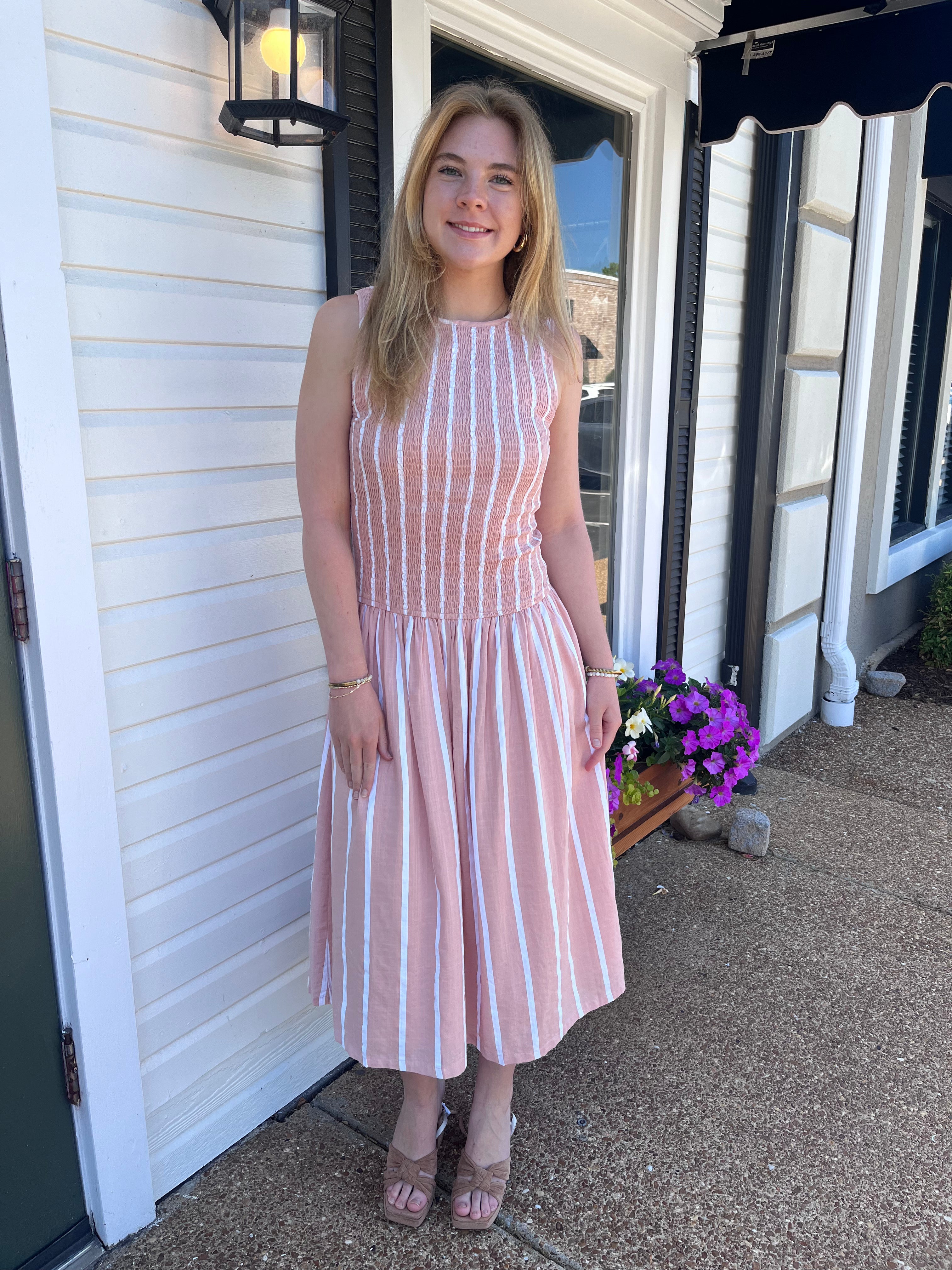Stripe Smocked Dress