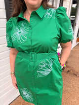 Aurely Embroidery Shirt Mini Dress