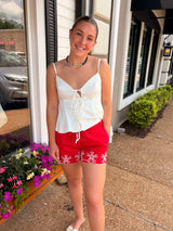Front Tie Flare Top