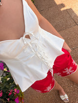 Front Tie Flare Top