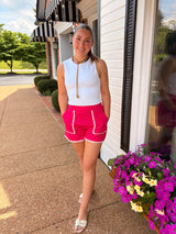 Megan Embroidered High Waisted Shorts