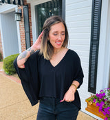 V Neck  Poncho Top