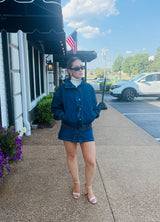 High Tide Pleated Denim Skirt