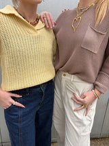 Short Sleeve Knit Sweater