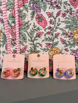 Cany hoops in purple, pink, and green