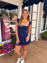 Midnight ruffle dress
