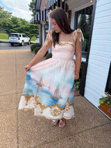 Printed Sailboat Midi Dress