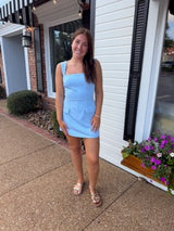baby blue romper dress
