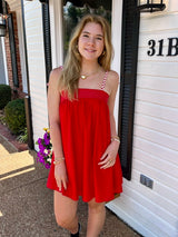 Tube Mini Dress With Mixed Color Cord Strap