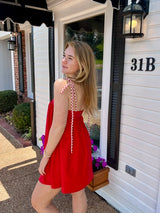 Tube Mini Dress With Mixed Color Cord Strap