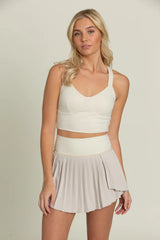 GOLD HINGE: 2-TONED TIERED PLEATED TENNIS SKIRT