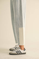BARREL DENIM PANTS: LT BLUE / L