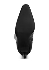 Skara Faux Leather Calf Boots: Black / US-7 / UK-5 / EU-38
