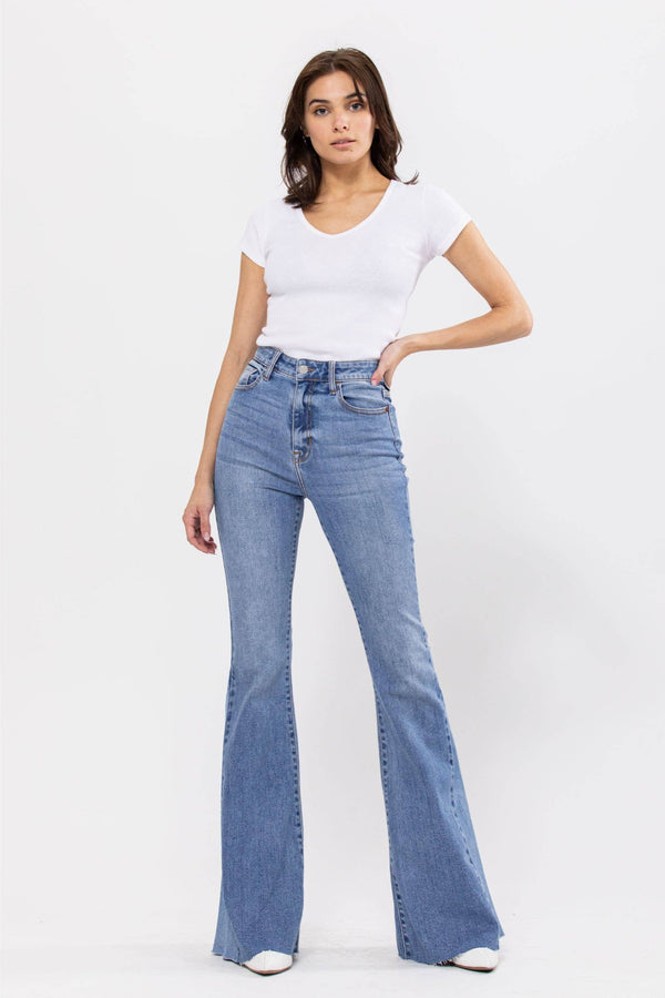 Super Flare Jean with Side Insert Medium Wash  [WV37999M-1]: 13
