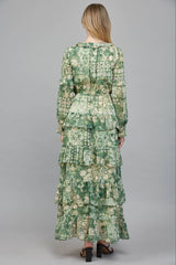 RUFFLE TIERED MAXI DRESS/ S