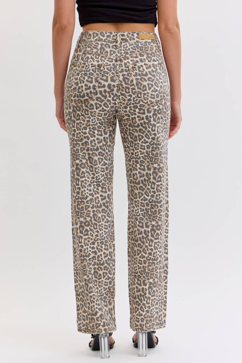 Leopard Super High Rise Dad Jean 7