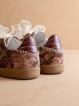 The Dalia | Mauve Tapestry Lace Up Sneaker: MAUVE TAPESTRY / 10