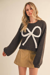 CHUNKY SWEATER TOP: MOCHA / M