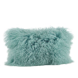 Mongolian Lamb Fur Pillow - Poly Filled: Oyster / Polyester Insert / 20"