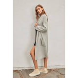Cozy Long Cardigan: LIGHT GREY / S/M-M/L(4-2)