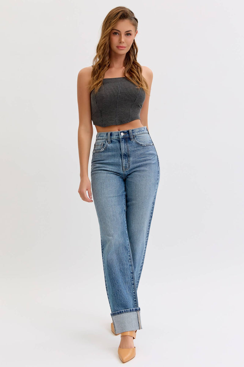 Super High Rise Dad Jean with Cuff [WV19817RS-M]: 3