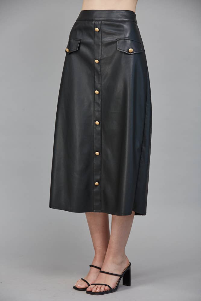 FAUX LEATHER SKIRT: S