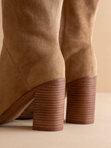 The Shiloh | Latte Knee High Block Heel Boot: LATTE / 7.5