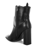 Hatter Pointed Toe Faux Leather Boots: Black / US-8.5 / UK-6.5 / EU-39.5