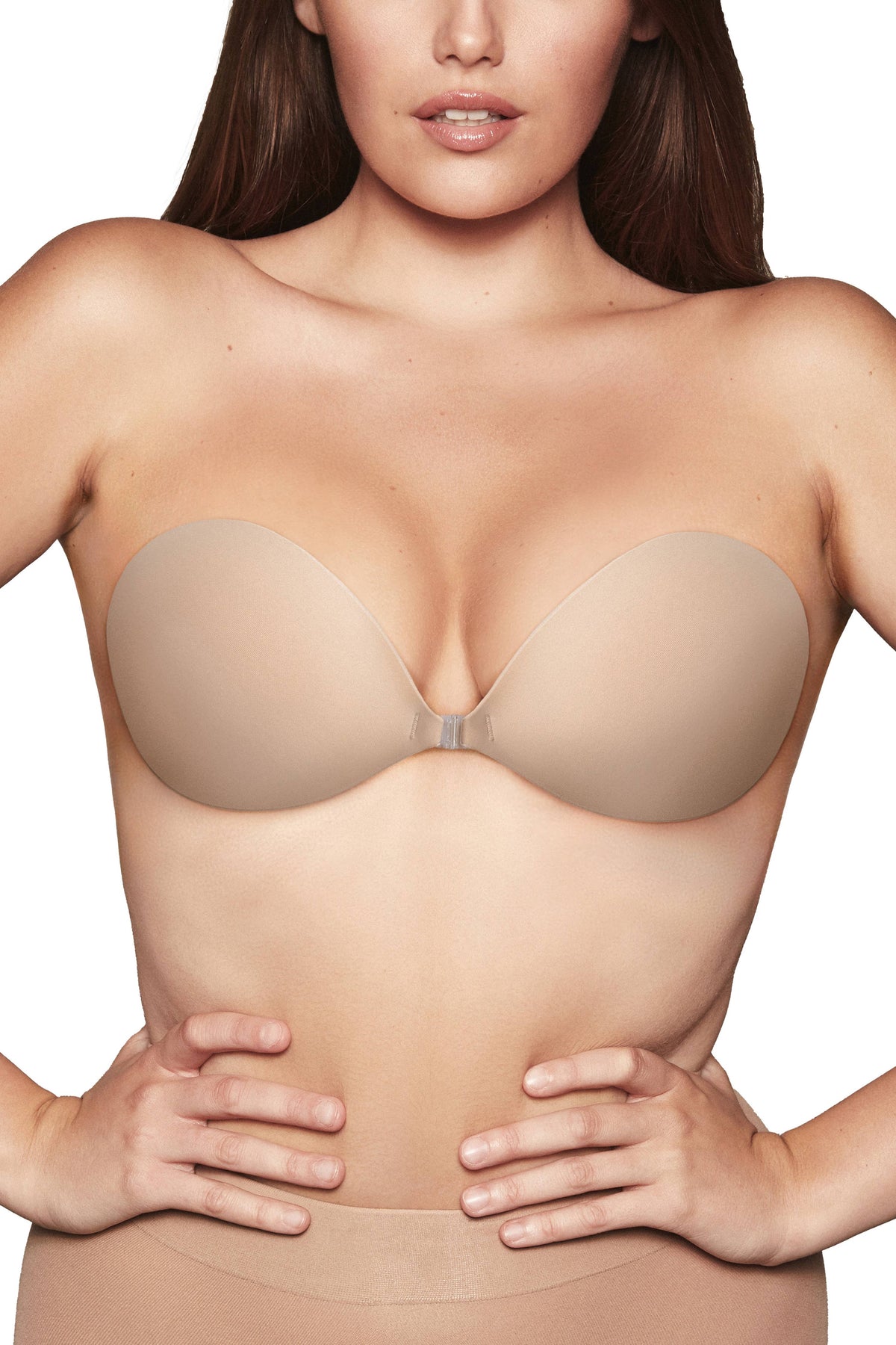 Push Up | Padded Adhesive Fabric Bra: No 3 Buff / C – view 3 – York Laine
