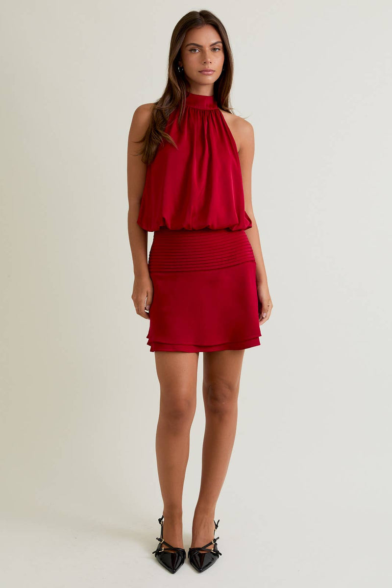 HALTER NECK MIDI DRESS L