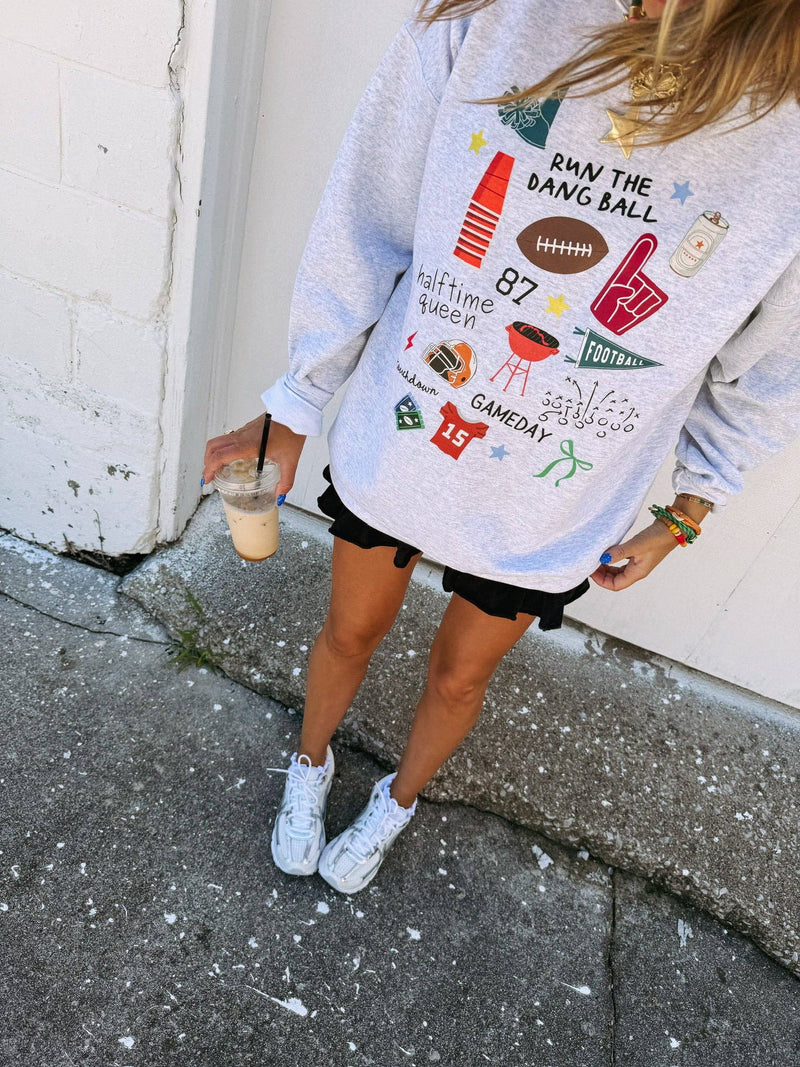 Run the dang ball sweatshirt - ash: XL