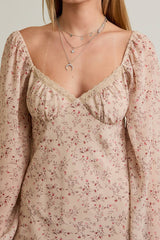 SWEETHEART MINI DRESS: BEIGE XS