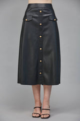 FAUX LEATHER SKIRT: S