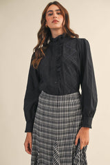 RUFFLED LACE TOP: M