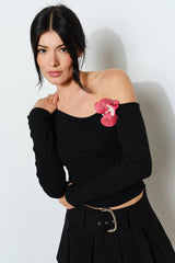 WINIFRED FLOWER TRIM TOP S