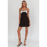 SEQUIN BOW MINI DRESS: BLACK/SILVER / XS-S-M-L(1-3-2-1)