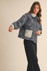 BANDANA PRINT JACKET: Navy / M