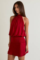 HALTER NECK MIDI DRESS XS