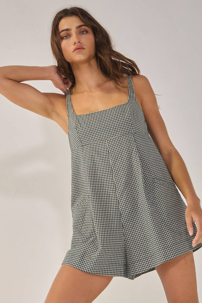 Plaid Relaxed Romper